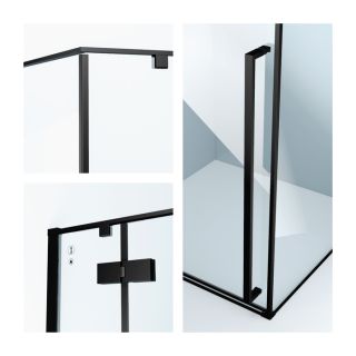 Душевой уголок IDDIS Slide квадратный чёрный матовый SLI6BS0i23